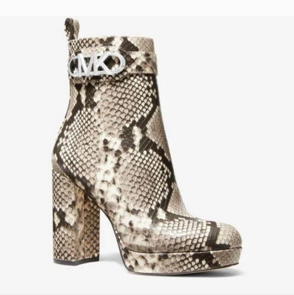 Micheal Kors Platform Snakeskin Booties